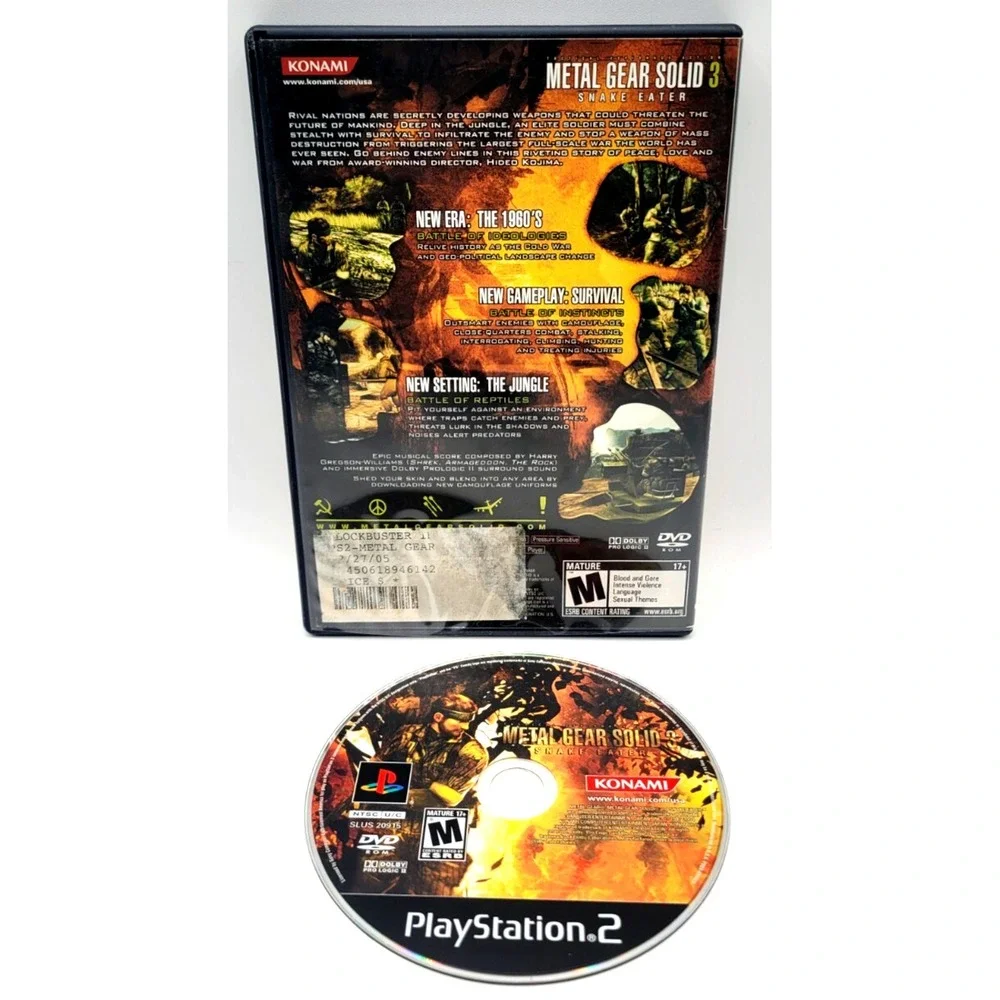 Metal Gear Solid 3 Snake Eater PS2 PlayStation 2 Black Label GAME &‎ CASE